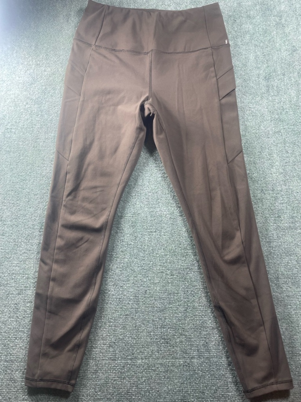 Avalanche Brown Performance Leggings with Logo